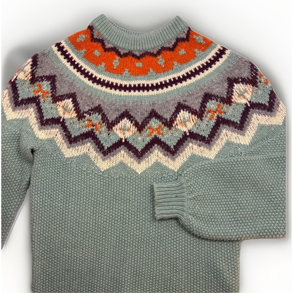 J Crew Nordic Fair Isle Sweater Sz S Alpaca Lambs Wool Crewneck Pullover
